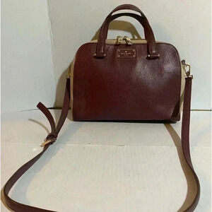 Kate spade plum leather suede satchel handbag